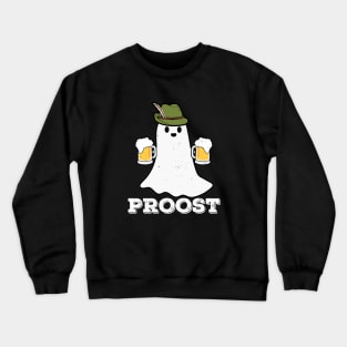 Prost Funny Oktoberfest Ghost Halloween Pun Vintage Crewneck Sweatshirt